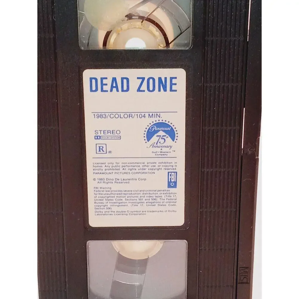 Stephen King's The Dead Zone (1983) VHS Video Tape Movie Scary Film Vintage‎